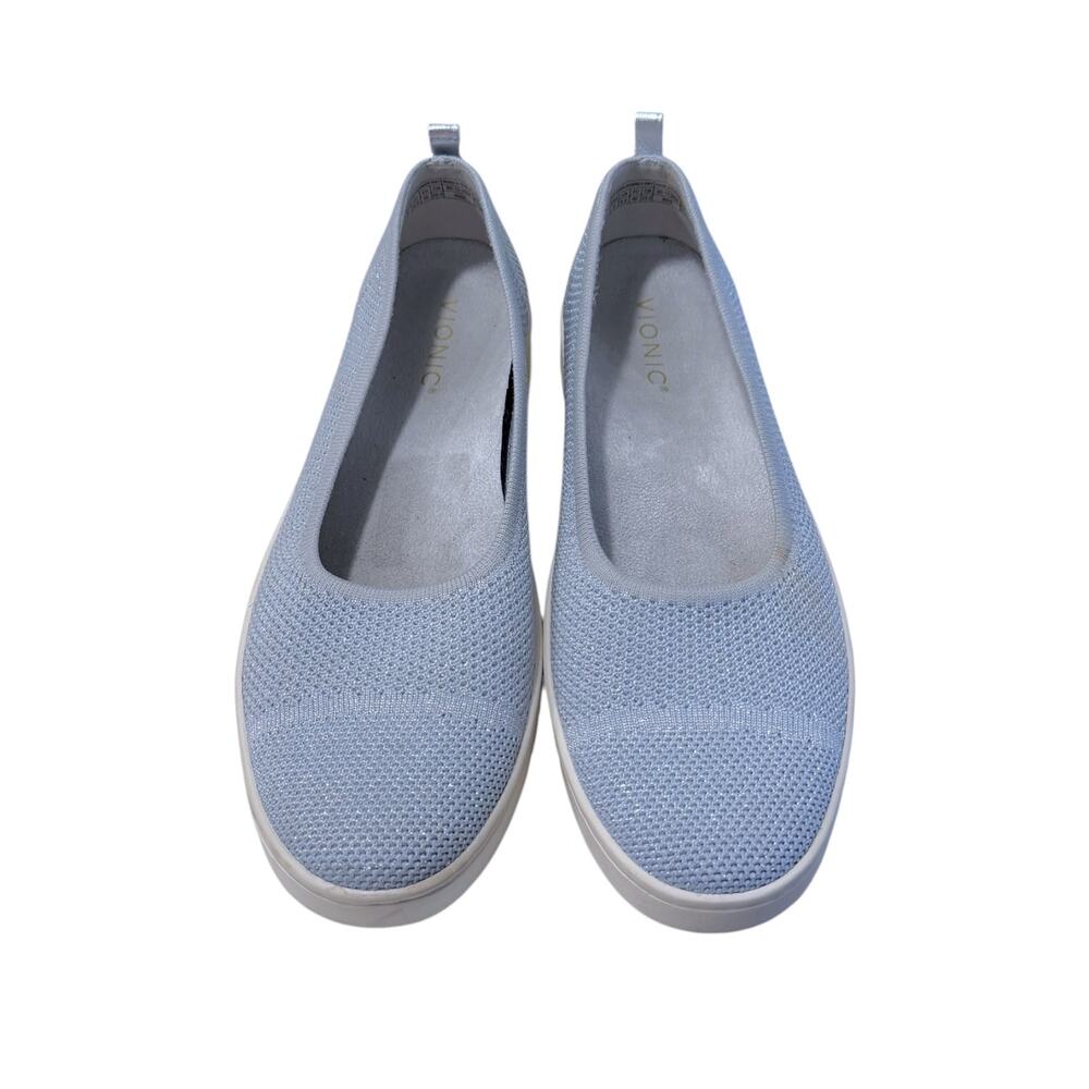 VIONIC Uptown Skimmer Knit Slip-on Comfort Shoes Women's 40/9 WIDE Blue Grey